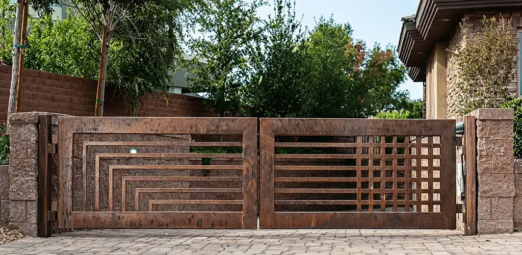 Custom driveway gate installation for a home entrance in Milwaukee, WI