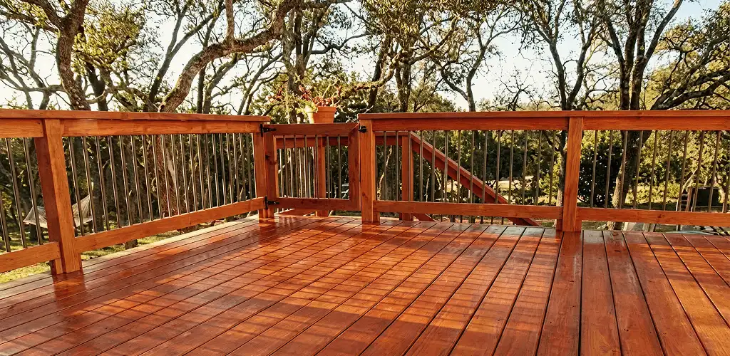 Deck sealing results with a freshly sealed wood deck in Milwaukee, WI